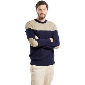 Armor Lux J7 Deauville Jacquard trui met lange mouwen, Marine Deep/Wit/Samoan S, L