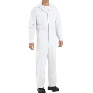 Red Kap Men's Tall Size Button Front Cotton Coverall, White, 42