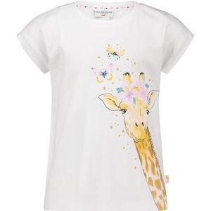 Girls T-shirt Print Glitter Giraffe, wit, 104-110