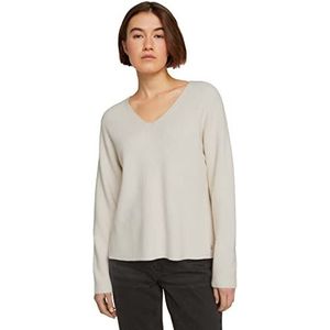 TOM TAILOR Denim Dames Gebreide trui met structuur 1030001, 10348 - Gardenia White, M