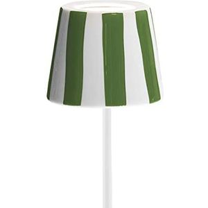 Zafferano Beschermhoes van keramiek voor Poldina lamp Made in Italy – lampenkap afdekking met de hand versierd (groene strepen)