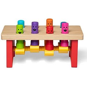 Melissa & Doug Deluxe Werkbank met hamer | Houten Speelgoed | Ontwikkelingsspeelgoed | Creatief spelen | Montessori Speelgoed | 3+ jaar | Cadeau voor jongens en meisjes