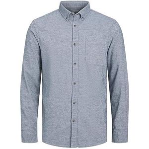 JACK & JONES Heren Jjeclassic Melange Shirt Ls Sn Shirt, Faded Denim, XS