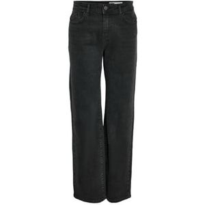 NOISY MAY Nmyolanda Nw Wide Jeans Black Noos, zwart, 28W x 32L