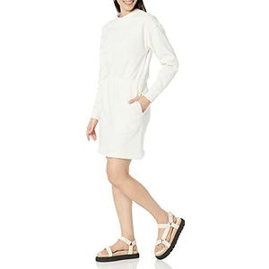 Amazon Essentials Getailleerde sweatshirtjurk voor dames (verkrijgbaar in grote maten), eierschaalwit, L