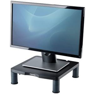Fellowes Monitorstandaard standaard, in hoogte verstelbaar, ergonomisch, zeer stabiel voor alle soorten monitoren tot 21 inch (53,34 cm) - zwart/grijs