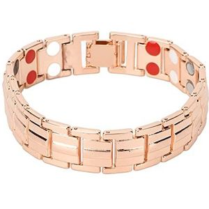 Magnetische armband van titaniumstaal, magnetische armband met dubbele rij magneten Modieus voor mannen voor dagelijks gebruik(Rose goud)