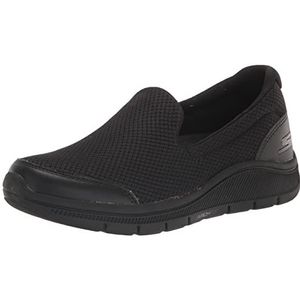 Skechers Dames Arch Walk Relaxed Fit Slip On golfschoen sneaker, zwart, 38.5 EU
