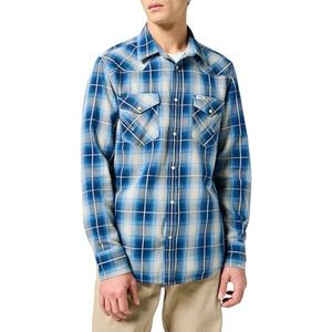 Wrangler western shirt hemd voor heren, Buffalo Indigo, S