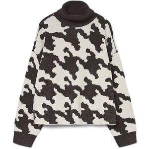 VERO MODA - VMHURLEY LS HIGHNECK HOUNDSTOOTH PULL - Gebreide Pullover - Dames