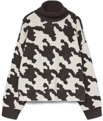 VERO MODA - VMHURLEY LS HIGHNECK HOUNDSTOOTH PULL - Gebreide Pullover - Dames
