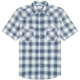 SS - Western Shirt - Blauw - Geweven Overhemd - 100 procent Katoen