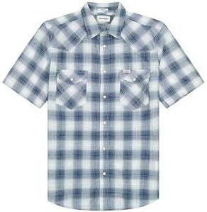 SS - Western Shirt - Blauw - Geweven Overhemd - 100 procent Katoen