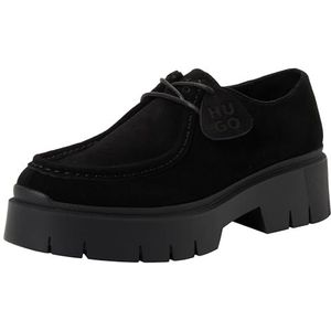 Suède derbyschoenen met afneembaar logoplaatje