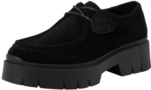 Suède derbyschoenen met afneembaar logoplaatje