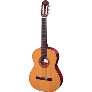 Ortega Guitars R200L Concertgitaar Custom Made in 4/4 maten linkshandigen handgemaakt in Spanje massieve deken natuur in hoogglanzende afwerking met hoogwaardige Gigbag