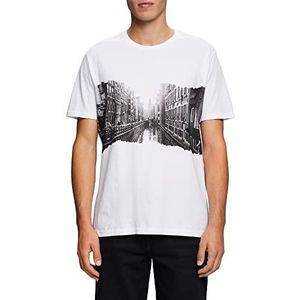 edc by ESPRIT Heren 053CC2K314 T-shirt, 100/wit, S, 100/wit., S