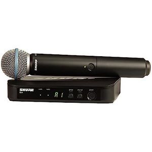 Shure BLX24/B58 UHF Draadloos microfoonsysteem, perfect voor kerk, karaoke, 14 uur batterijduur, 100 m bereik, bevat BETA 58A handheld vocale microfoon, single-channel ontvanger, K3E band