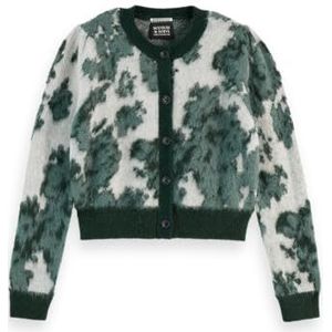 Scotch & Soda Jacquard Crew Neck Cardigan, Nieuw Blossom Jacquard 073, S