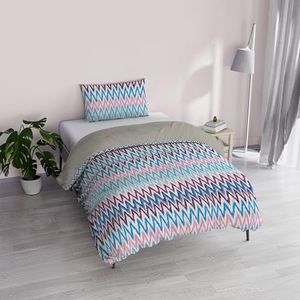 Italian Bed Linen ""Fantasy"" dekbedovertrek, bedrukte microvezel, frequenties, enkel