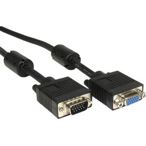 RS PRO VGA kabel A VGA/Male B VGA/Vrouwelijk, 20m PVC Zwart