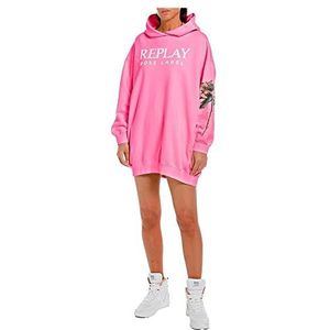 Replay Dames W9798B jurk, 307 Candy PINK, S, 307 Candy pink., S