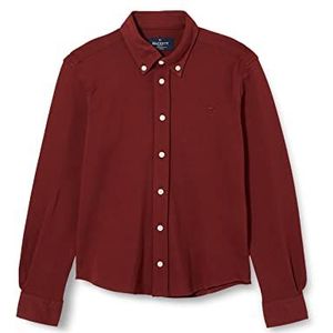 Hackett London Jongens Garment Dyed Pique Shirt, bordeaux, 11 Jaren
