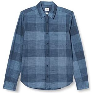 MUSTANG Heren Style Casper Klassiek overhemd, Slub Check Blue 12409, XL, Slub Check Blue 12409, XL