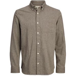 Jprblubrook Twill Solid L/S Shirt Sn, Malt Ball, L