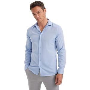 DeFacto Heren vrijetijdshemden en klederdrachthemden - Klassiek herenhemd LT.Blue L, blauw, L