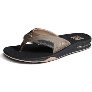REEF Fanning - Herensandalen - Zwart - Rubber - Flesopener in Zool