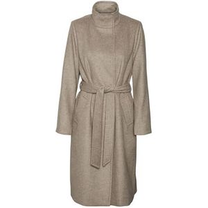 Vero Moda Vmtwodope Ga Noos Damesjas van echte wollen jas, Silver Mink/Detail: Melange, S