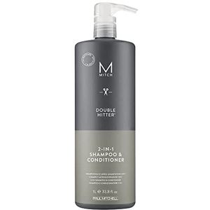 Paul Mitchell MITCH Double Hitter Shampoo & Conditioner - 2-in-1 Deep Cleansing Shampoo voor mannen, haarverzorging shampoo-conditioner voor milde reiniging, 1000 ml