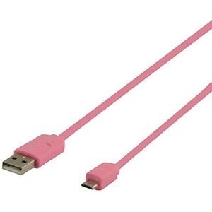 Valueline VLMP60410P1.00 USB 2.0 adapterkabel (A-stekker naar micro-B-stekker, 1m) roze
