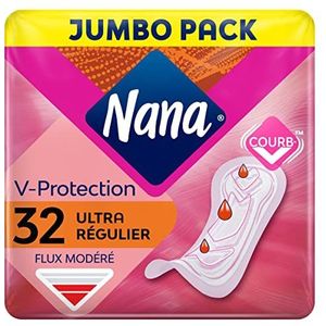 Nana Ultra Regular maandverband – matige doorstroming – 32 handdoeken in afzonderlijke zakjes