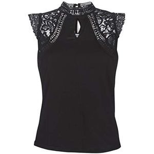 Morgan DSIN T-shirt met kant, zwart, TL voor dames, Zwart (zwart), L