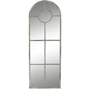 DKD Home Decor Wandspiegel, 42 x 2,5 x 122 cm, grijs, metaal, wit, vintage raam