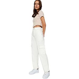Trendyol Skinny jeans met hoge taille en normale pasvorm, Wit, 34