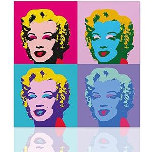 Declea Afbeelding Marilyn Monroe stijl Andy Warhol design canvas popart frame van hout - woondecoratie canvas interieurdecoratie op canvas klaar om op te hangen
