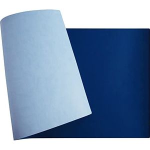 Exacompta - Ref. 29146E - 1 Zachte bureauonderlegger Home Office - in tweekleurig polyurethaan kunstleer - zacht en bestendig, muismat - 40x80 cm - kleur marine/hemelsblauw - opgerold geleverd.