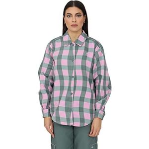 adidas twill shirt voor dames, paars/groen (Clear Lilac/Tech Smaragd), 32
