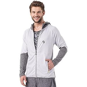 GIPARA FITNESS Heren Zip Jacket met capuchon Sweatshirt, Grijs, Extra Large