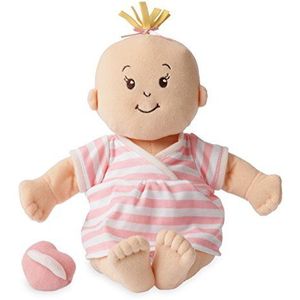 Manhattan Toy Baby Stella Peach 152420, zachte eerste babypop voor leeftijd vanaf 1 jaar, 38,1 cm, perzik