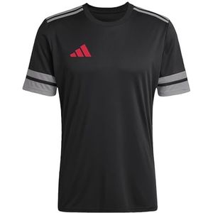 adidas Hombre SQUADRA25 JERSEY SHORT SLEEVE, black/team grey four/pure ruby, S