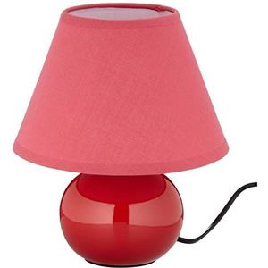 BRILLIANT lamp Primo tafellamp rood | 1x D45, E14, 40W, geschikt voor vallampen (niet inbegrepen) | Schaal A ++ tot E | Met snoerschakelaar