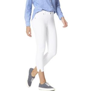 HUE Dames Enkelsplit Essential Denim Capri Kousen, Wit, S