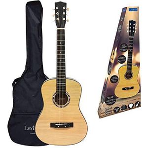 LEXIBOOK K2200 houten akoestische gitaar, 36"", leergids, 6 nylon snaren, draagtas inbegrepen, hout/zwart