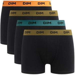Dim Boxershorts voor heren, mix en kleuren, katoen, stretch, 4 stuks, Zwarte riem oranje/blauw/groen, S