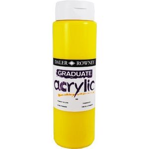 Daler-Rowney Graduate acrylverf, 500 ml, fles, primair geel