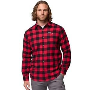 Columbia Men's Cornell Woods Flannel Long Sleeve Shirt, Mountain Red Buffalo Check, Large